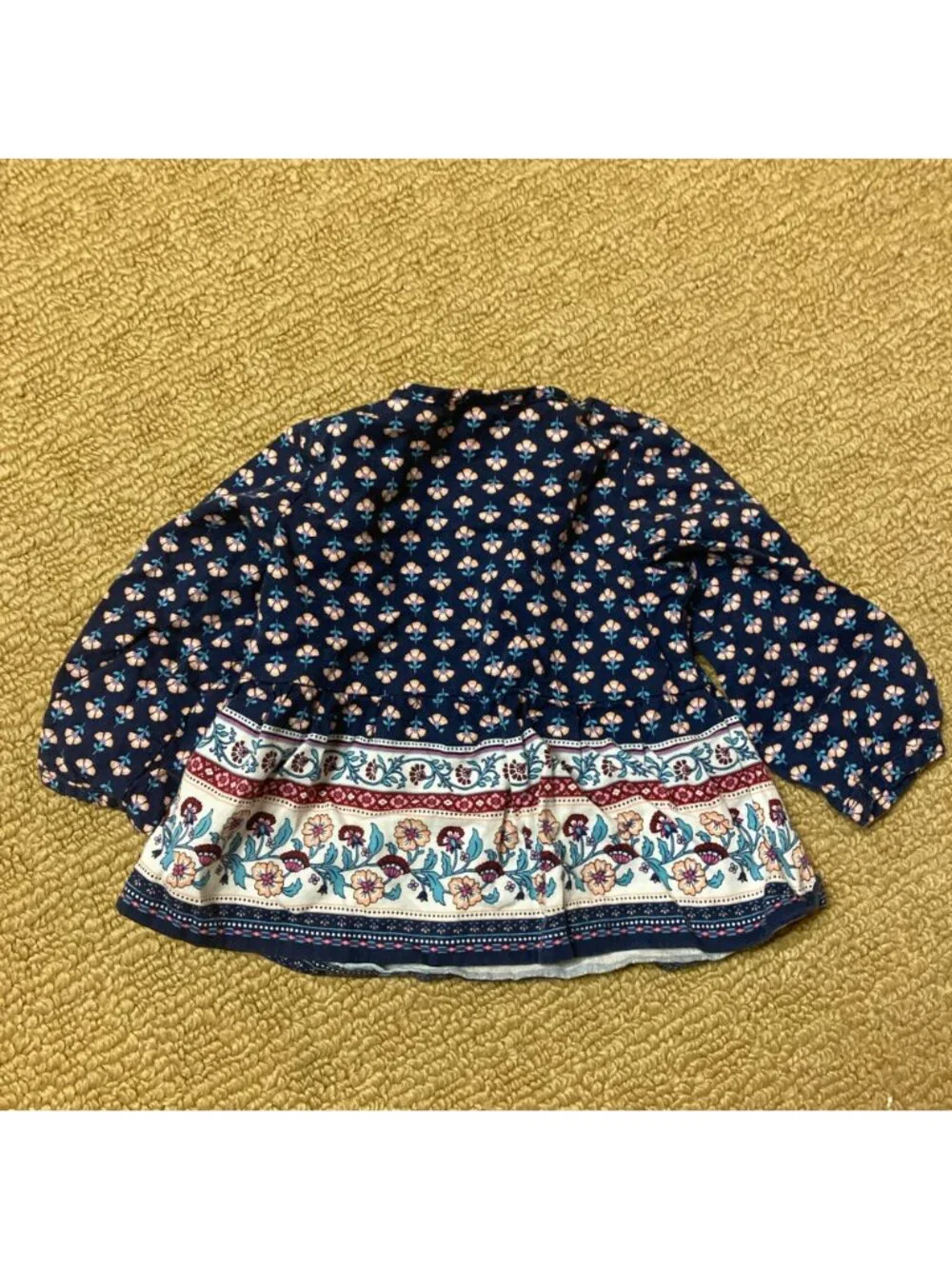 Carter's Infant Girl Blouse 6 Months Boho Blue Floral Top Hippie